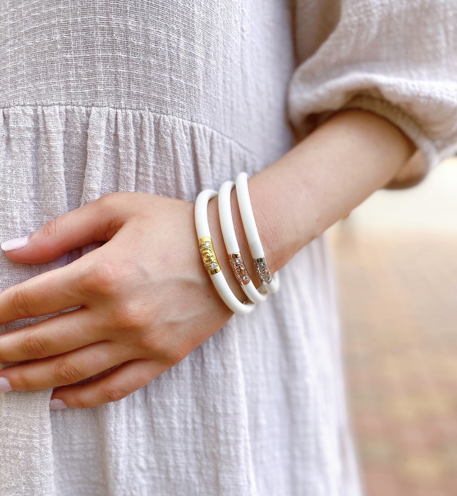 BuDhaGirl All Weather Bangles Ivory Three Kings