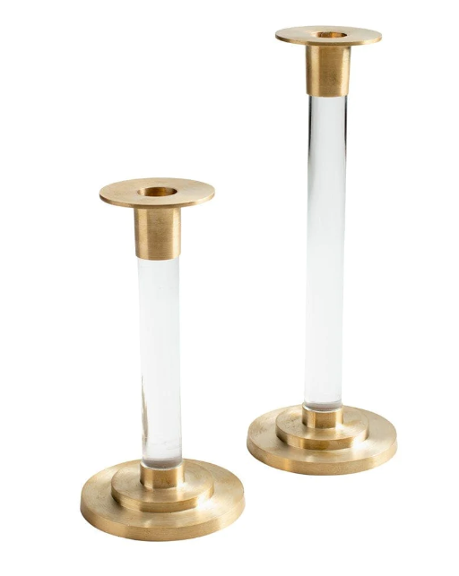 Caspari Gold & Acrylic Candle Stick (mult. sizes) – Caroline & Company