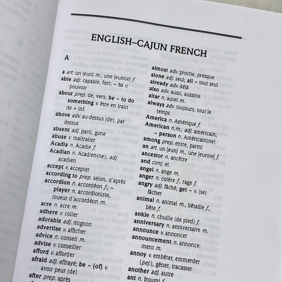 Cajun French Dictionary & Phrasebook