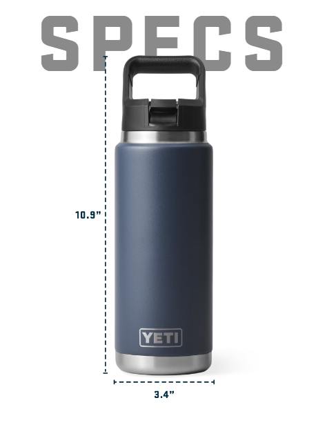 Yeti 26 oz Water Bottle with Color-Matched Straw Cap Yeti 26 oz Water Bottle with Color-Matched Straw Cap