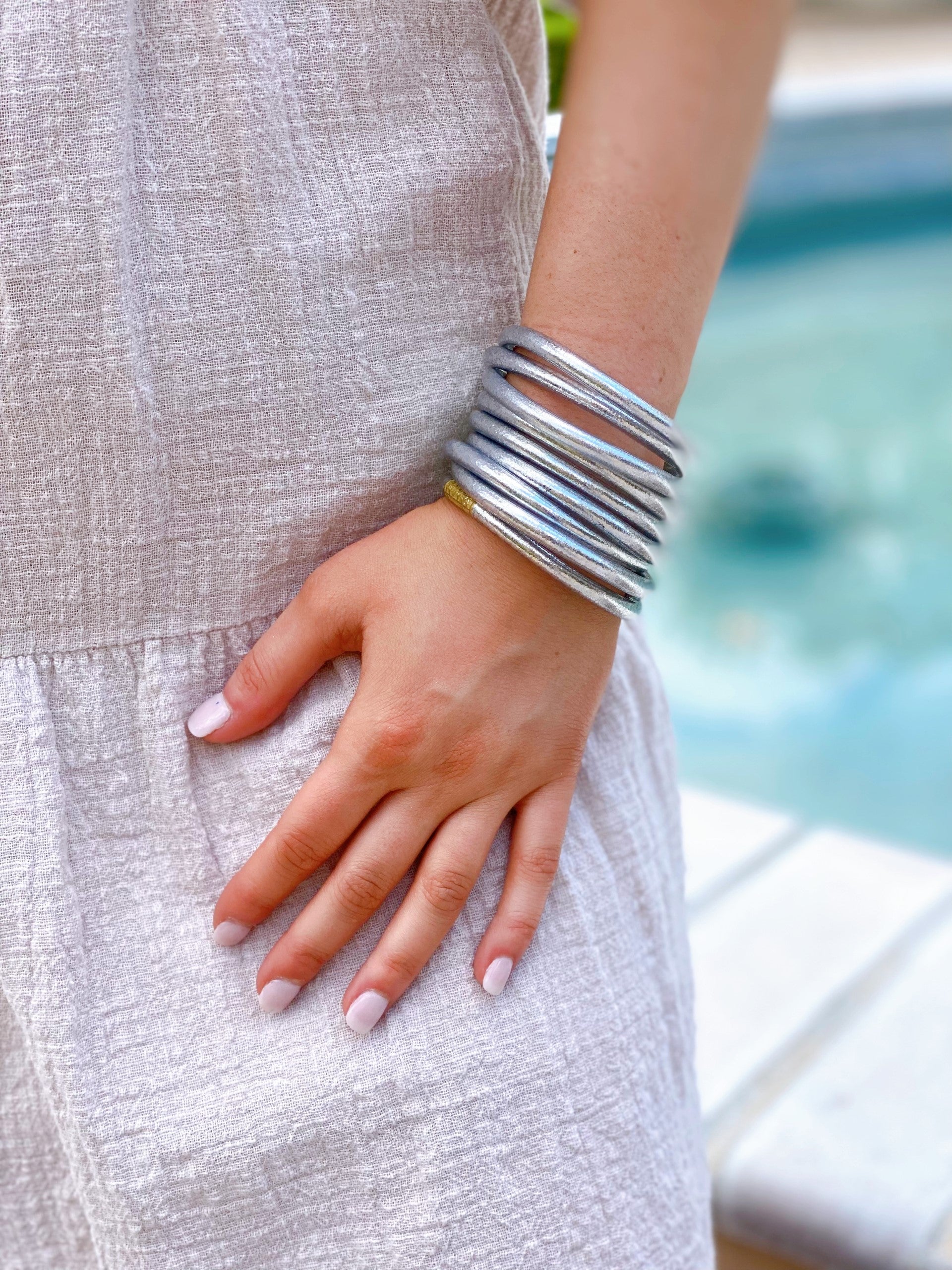 BuDhaGirl All Weather Bangles Silver