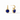 Julie Vos Fleur-de-Lis Hoop & Charm Earring - Iridescent Sapphire Blue
