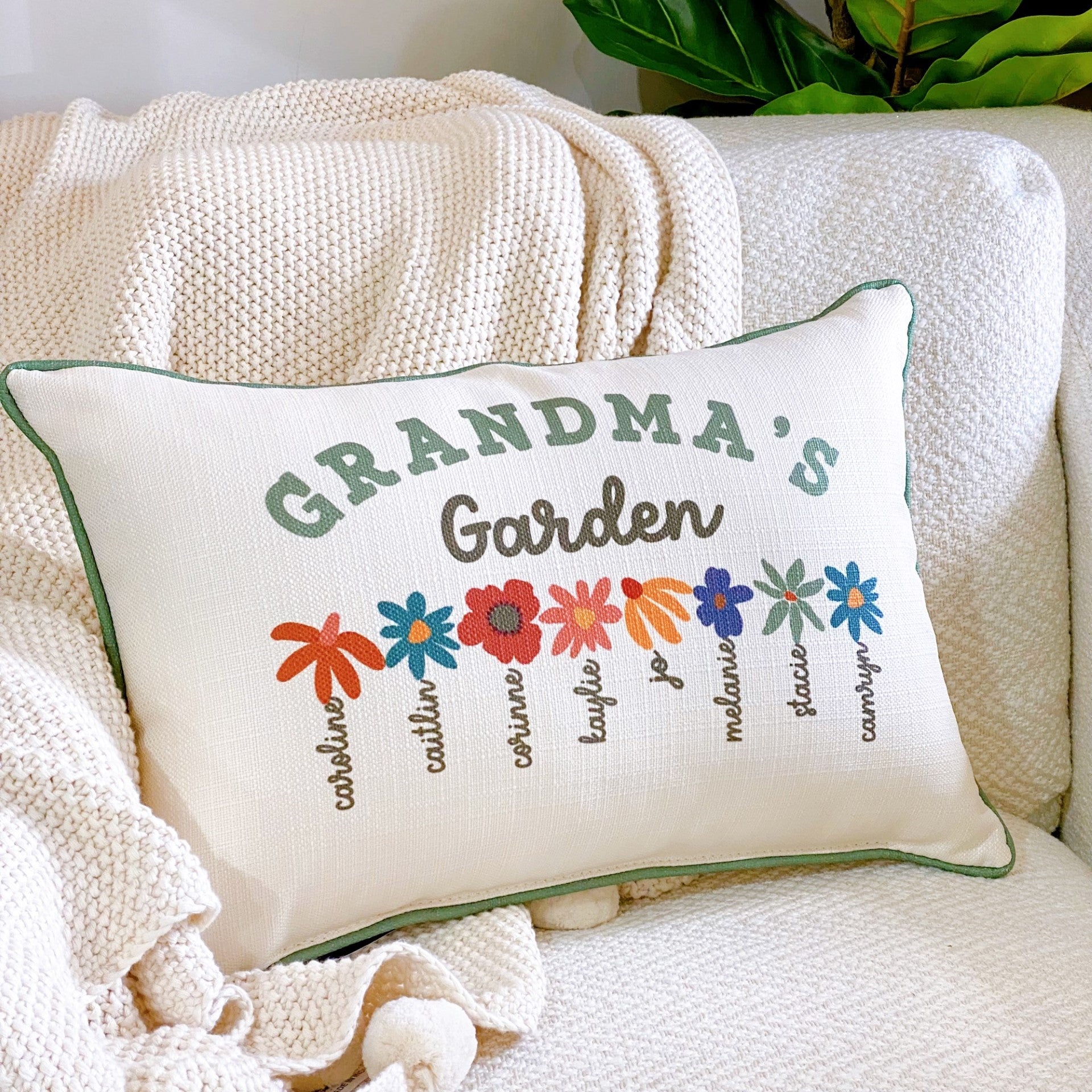 Personalized Pillow Grandma s Garden Grandmother Gift Custom Pil Caroline Company
